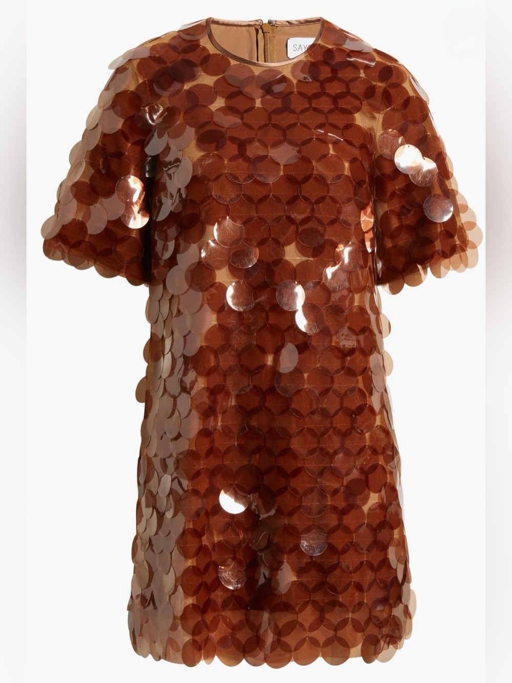 SAYLOR Copper Sequin Circle Mini Dress size M